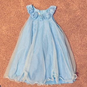 Blue polkadot dress 6 x